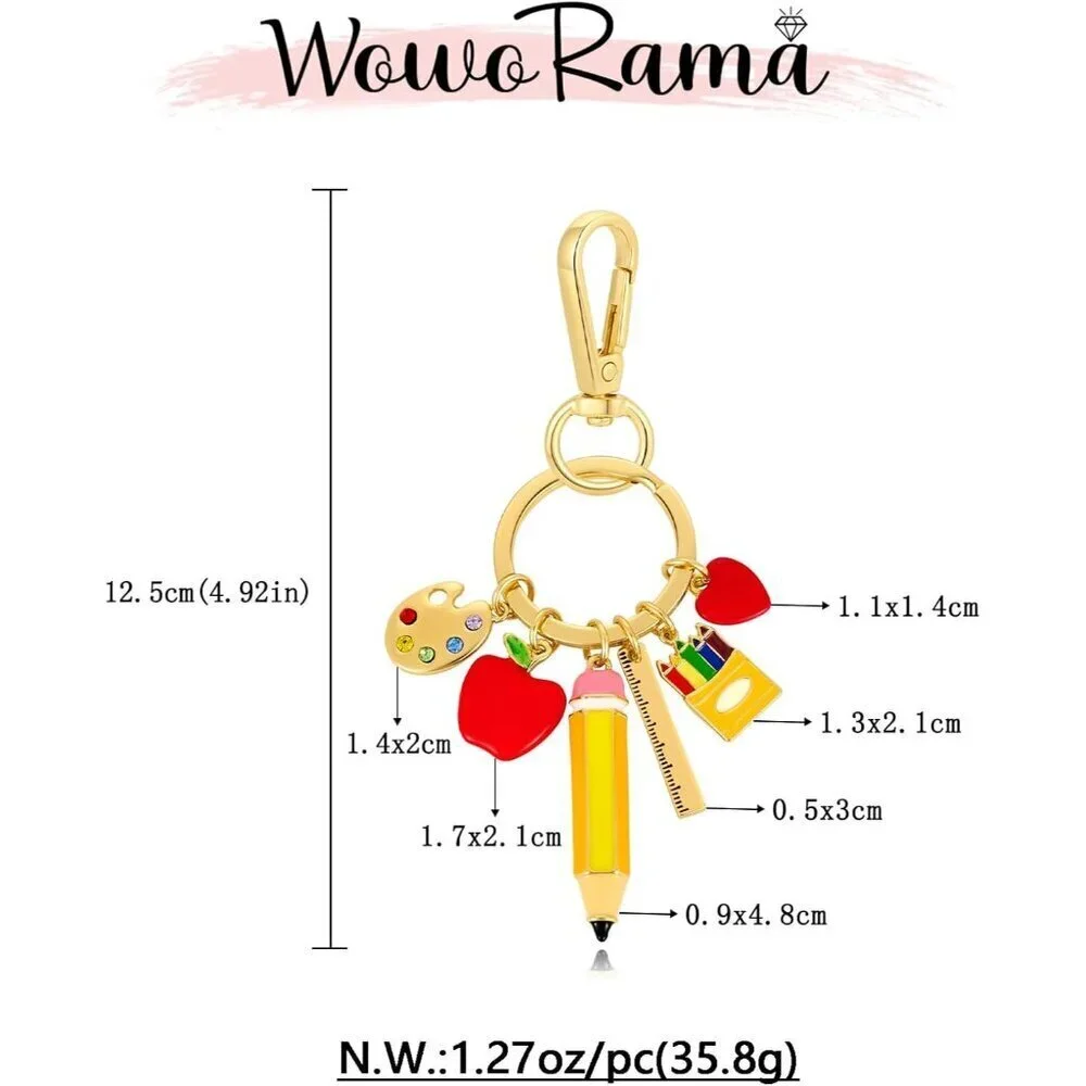 Colorful Teacher Keychain Bag Charm Rope Evil Eye Purse Accessory